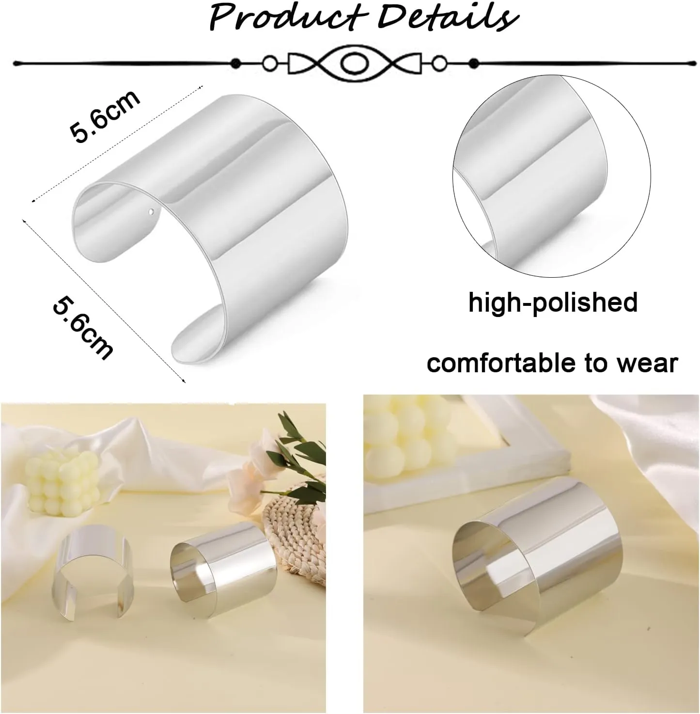 2Pcs Cuff Bangle Bracelet for Women Gold Cuff Bracelets Open Wide Wire Bracelets Adjustable Tone Wrist Cuff Wrap Bracelet