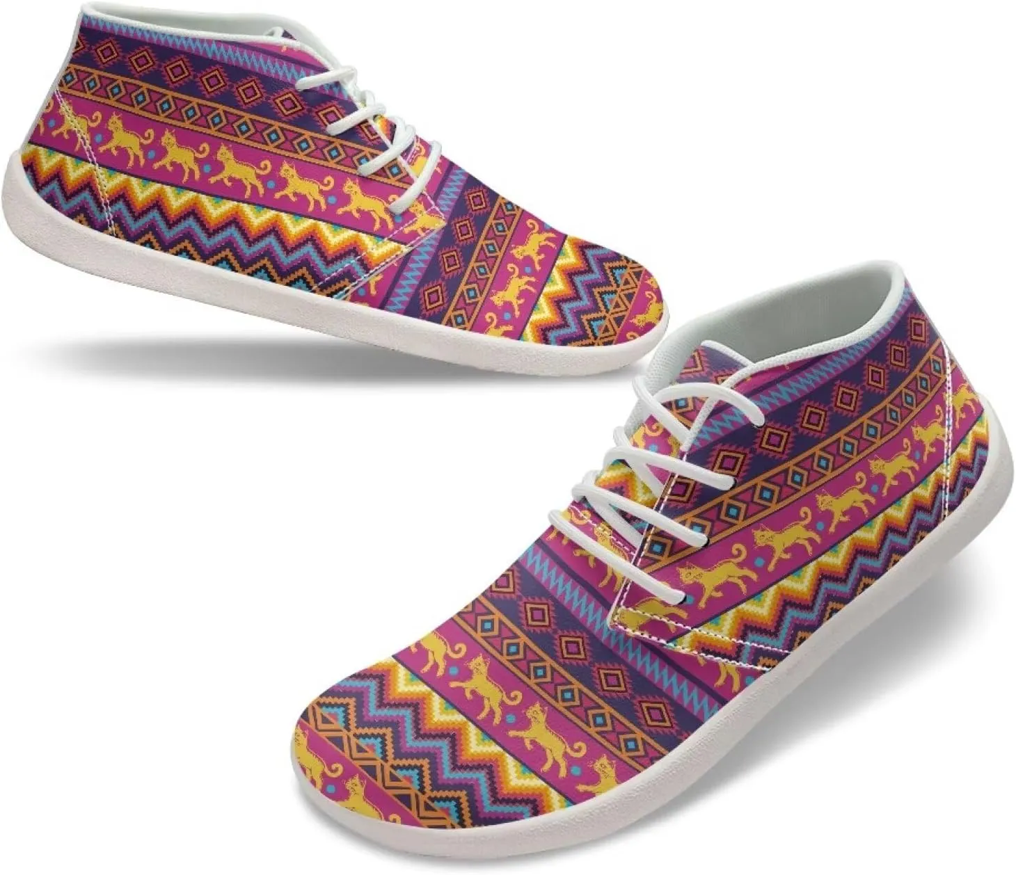 Aztec Comfortable Wide Walking Shoes Fashion Barefoot Sneakers for Men Breathable Waterproof Soft EVA Sole Anti-Skid Trail Running Shoes for Outdoor US 5-14 White Sole