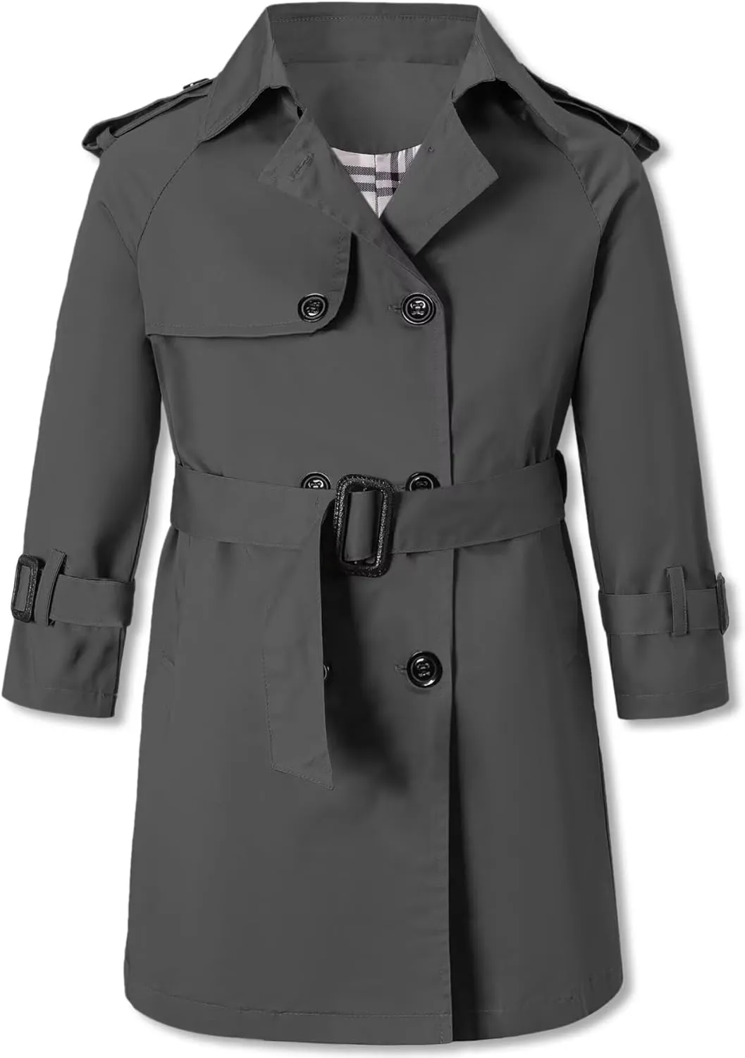 Betusline Boys Waterproof Trench Coat Double Breasted Classic Belted Outwear Jacket Dress Coats
