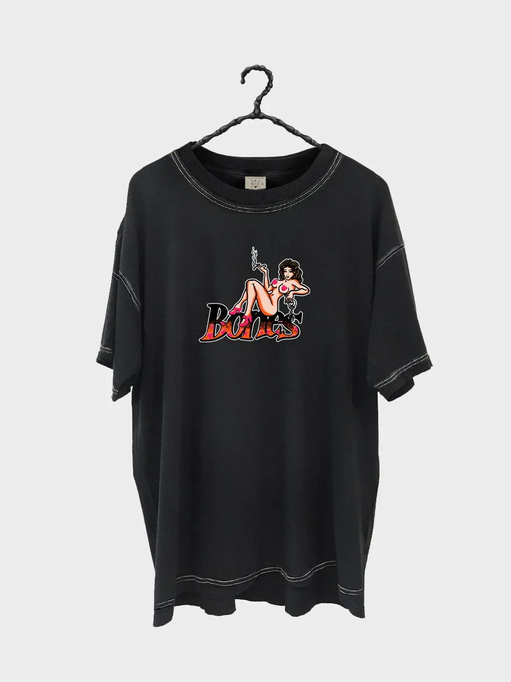 BILLY BONES CLUB CIGARETTES AFTER SEX DIVE BAR TEE - CONTRAST STITCH BLACK