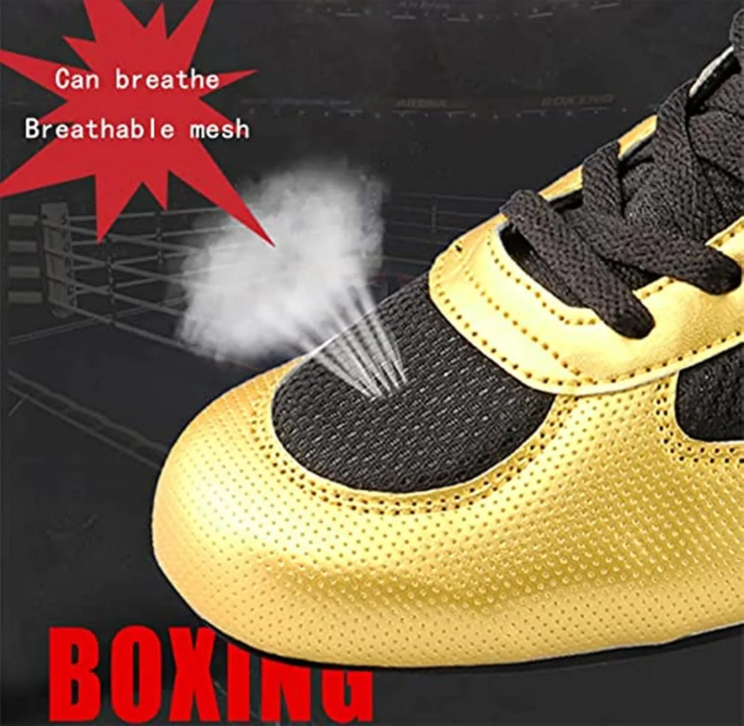 Breathable Men's High Top Wrestling Boxing Shoes High Traction Combat Speed Boxing Boots Non-Slip Fighting Training Competition Sports Shoes Men's Athletic Casual Shoes Gym Boots