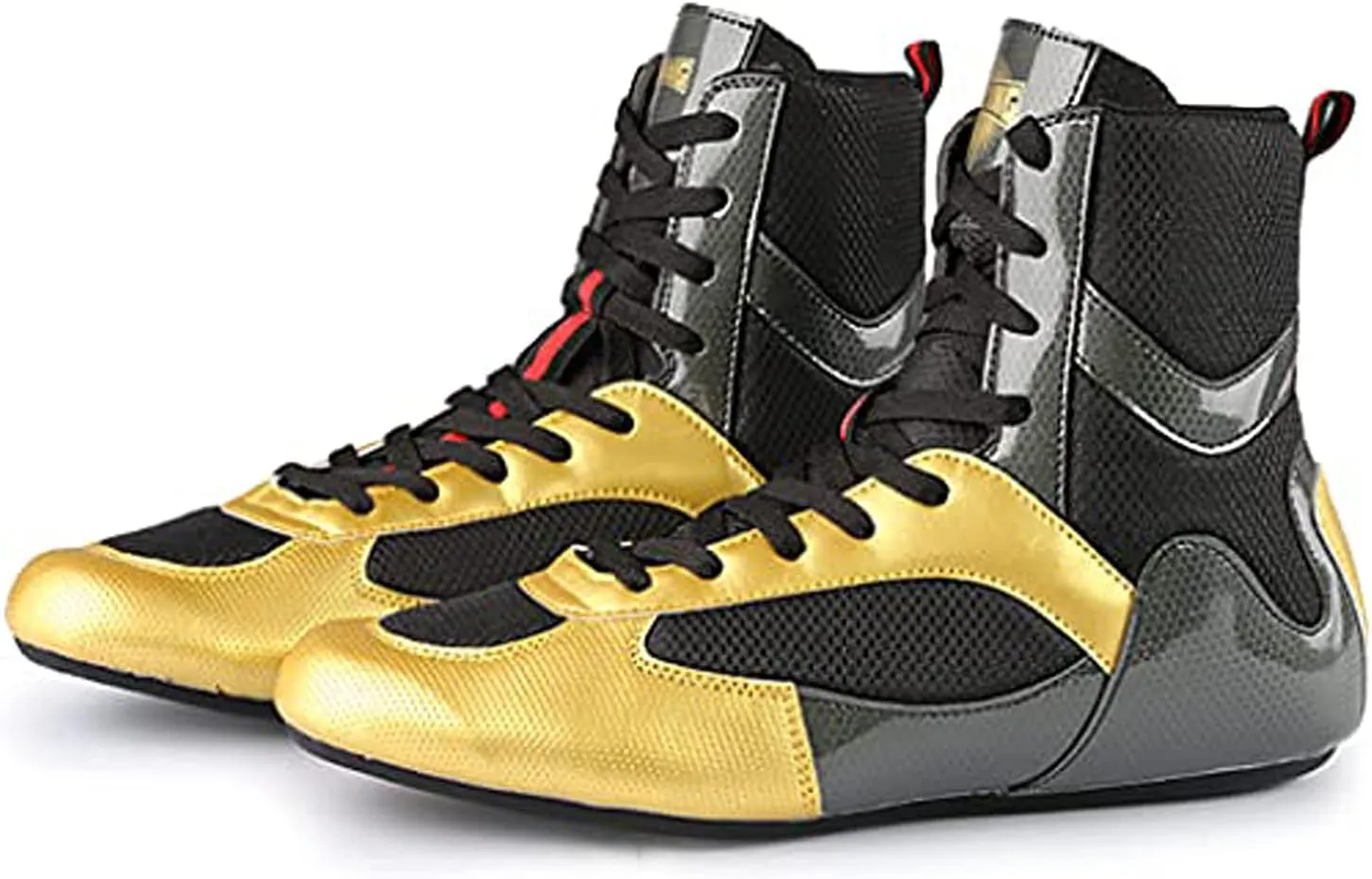Breathable Men's High Top Wrestling Boxing Shoes High Traction Combat Speed Boxing Boots Non-Slip Fighting Training Competition Sports Shoes Men's Athletic Casual Shoes Gym Boots