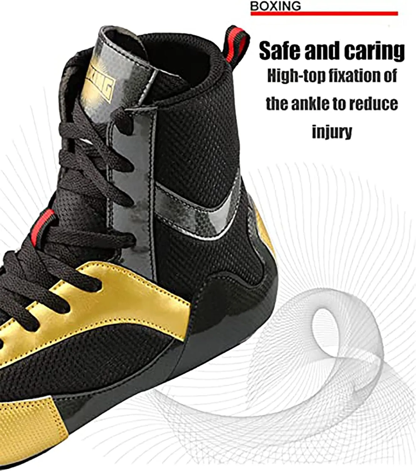 Breathable Men's High Top Wrestling Boxing Shoes High Traction Combat Speed Boxing Boots Non-Slip Fighting Training Competition Sports Shoes Men's Athletic Casual Shoes Gym Boots