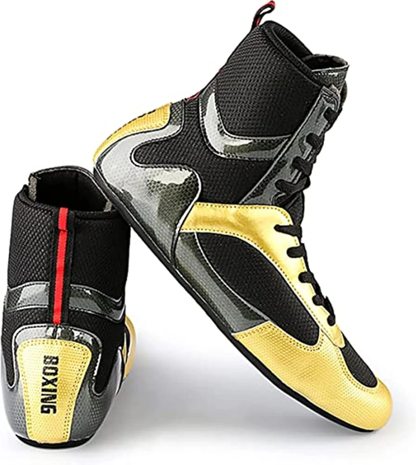 Breathable Men's High Top Wrestling Boxing Shoes High Traction Combat Speed Boxing Boots Non-Slip Fighting Training Competition Sports Shoes Men's Athletic Casual Shoes Gym Boots