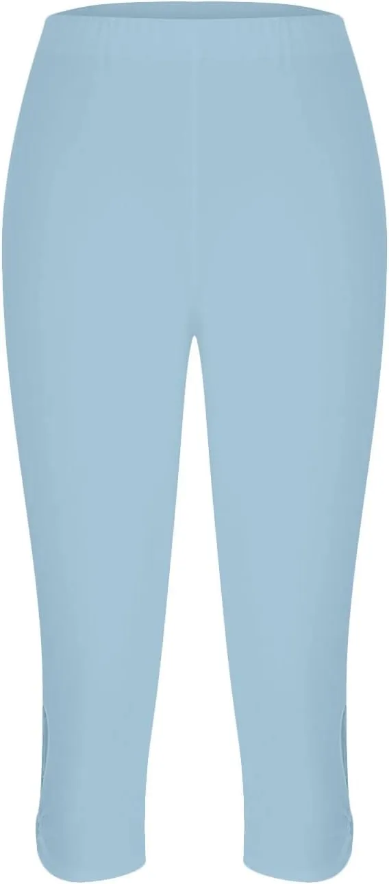 Capri Leggings for Women Plus Size Yoga Pants Summer Essential Cropped Leggings Soft Stretch Workout Tights