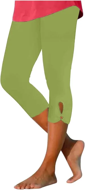 Capris for Women Summer Capri Pants Casual Cropped Pant Yoga High Waist Leggings Boho Trouser Pants Stretch Leggings