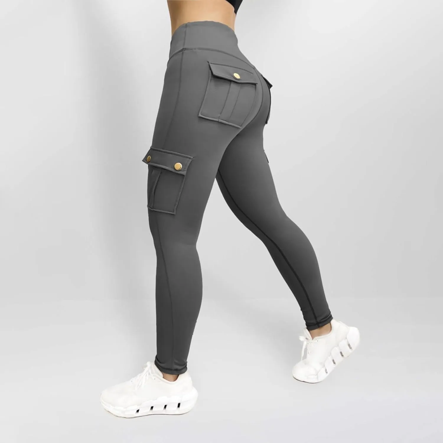 Cargo Pants Womens Butt Lifting Leggings with Flap Pockets Workout Cargo Leggings Casual Hiking Jogger Pants