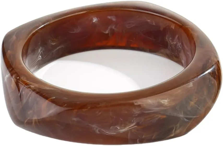 Chunky Acrylic Bangles Bracelets For Women Geometric Acrylic Resin Acetate Mottled Wide Bangle Bracelet Statement Colorful bangles for Party