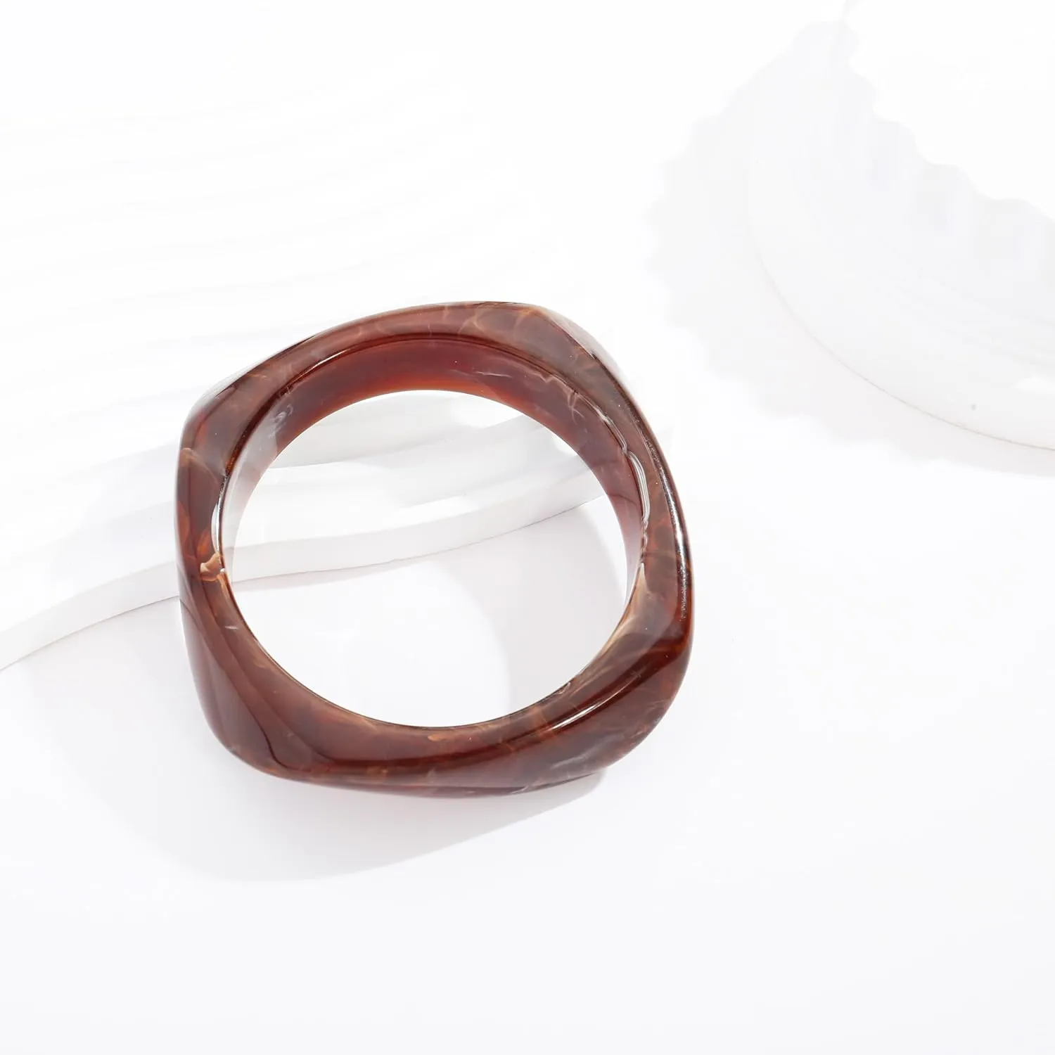 Chunky Acrylic Bangles Bracelets For Women Geometric Acrylic Resin Acetate Mottled Wide Bangle Bracelet Statement Colorful bangles for Party