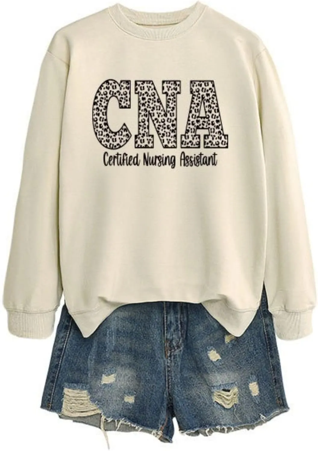 CNA Sweatshirt Certified Nursing Assistant Shirt for Women CNA Nurse Long Sleeve Shirt CNA Crewneck Pullover Top
