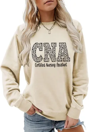 CNA Sweatshirt Certified Nursing Assistant Shirt for Women CNA Nurse Long Sleeve Shirt CNA Crewneck Pullover Top