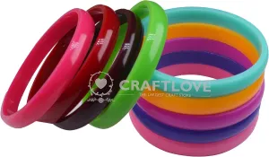 CRAFT LOVE Plastic Round Multicolor Bangle Set