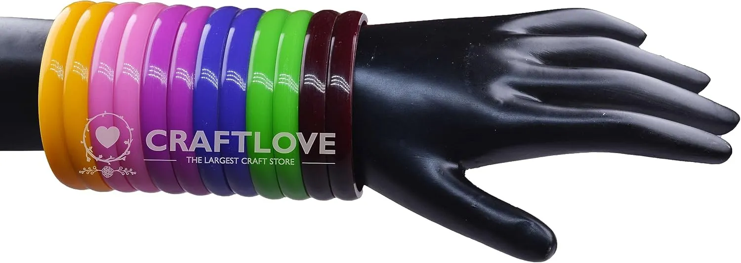 CRAFT LOVE Plastic Round Multicolor Bangle Set