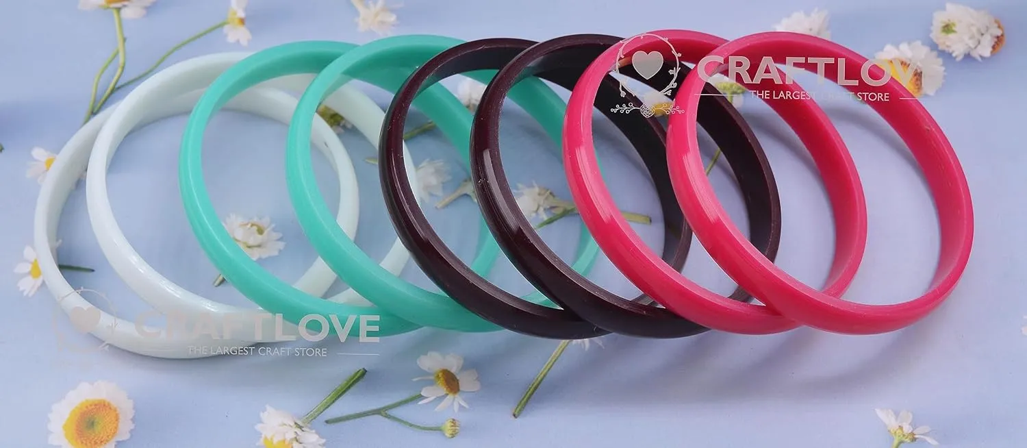 CRAFT LOVE Plastic Round Multicolor Bangle Set