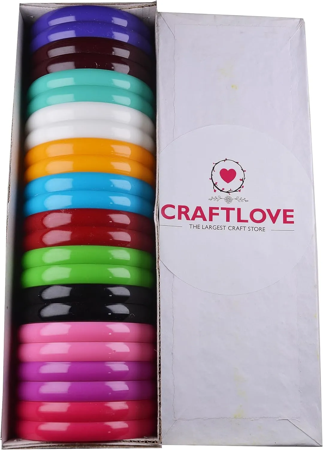 CRAFT LOVE Plastic Round Multicolor Bangle Set