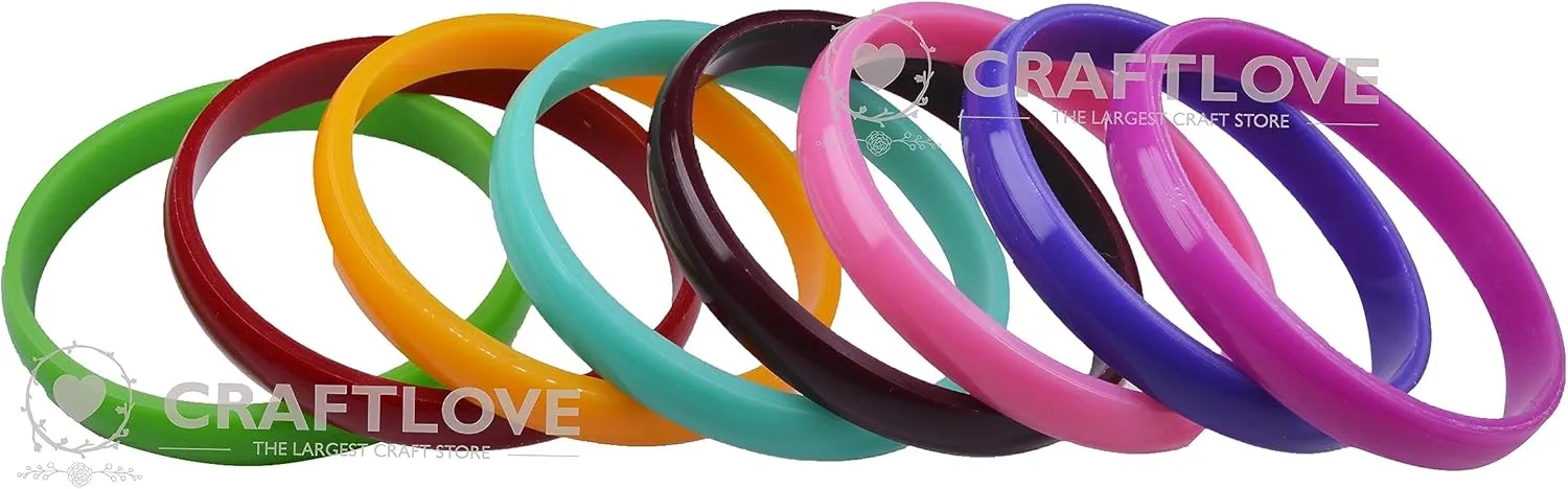 CRAFT LOVE Plastic Round Multicolor Bangle Set