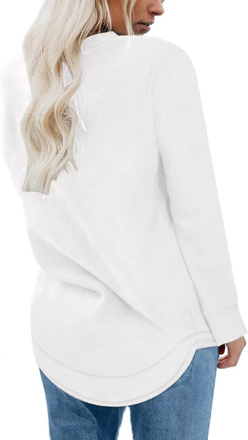 Crewneck Sweatshirts Women Long Sleeve Oversized Sweatshirt Casual Sweaters for Trendy Solid Pullover Sweatshirt