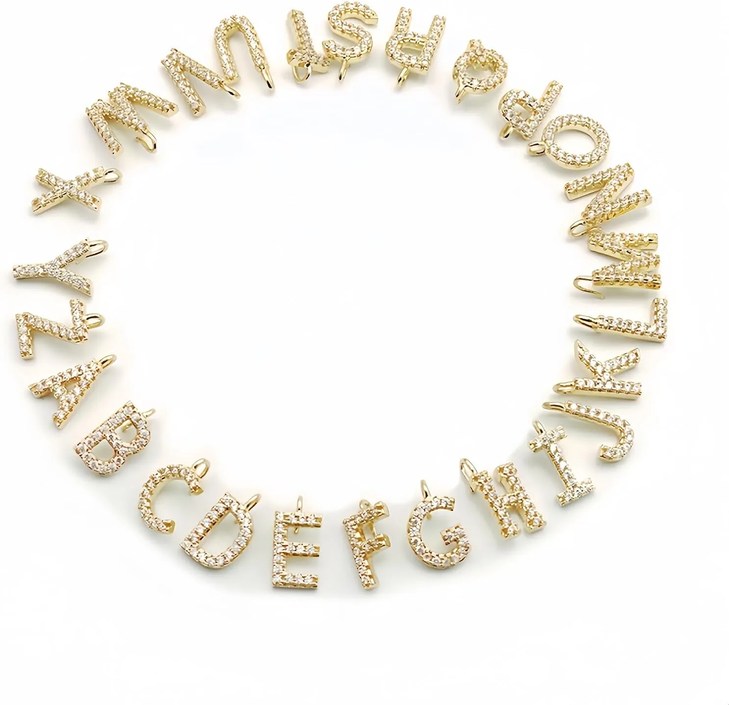 DIY 18K Gold Initial Pendants, Custom Letter Pendants Charms, Pendant Necklace for Women, Personalized Monogram Letters, Gold Jewelry for Women, Gift for Birthday, Christmas