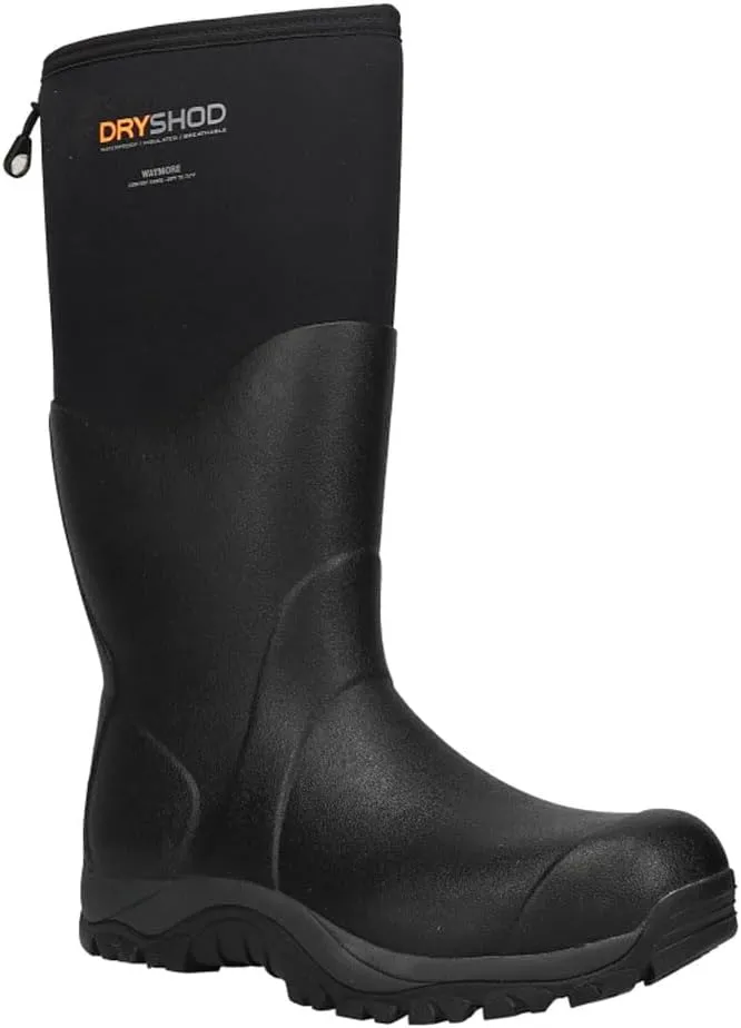 Dryshod Mens Waymore Round Toe Pull On Rain Casual Boots Mid Calf - Black