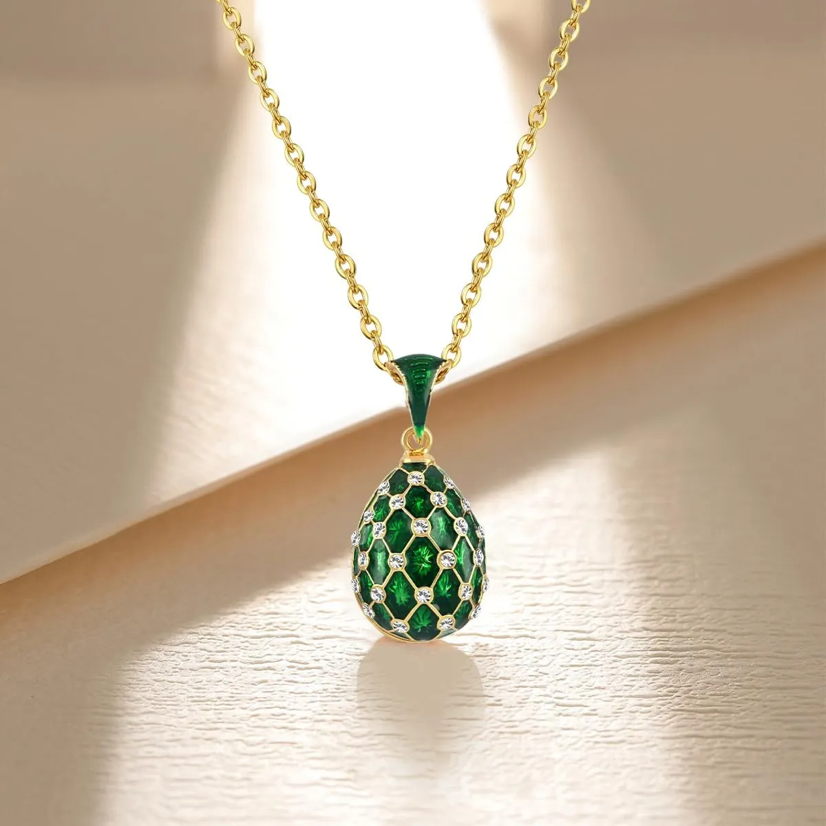Easter 2025 Enamel Necklace For Women Brass Egg Pendant Pendants Gift