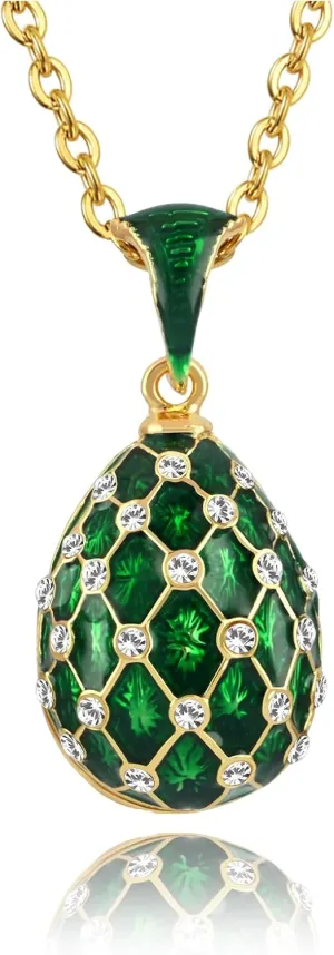 Easter 2025 Enamel Necklace For Women Brass Egg Pendant Pendants Gift