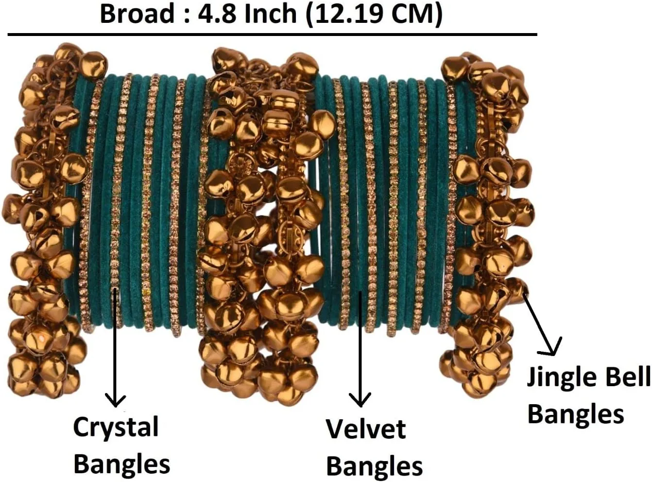 Efulgenz Indian Bangle Set Rhinestone CZ Crystal Velvet Bangle Boho Oxidized Bracelet Jewelry for Women