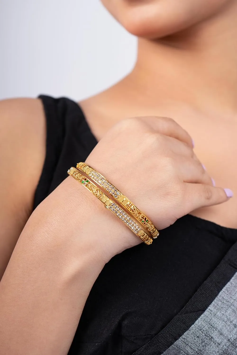 Ethnic Rajasthani Handmade Gold Plated Micro Minakari With Stone Bangles Traditional Designer Jewelry Bangle Bracelets Set Of 4