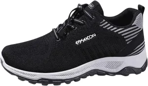 Fashion Summer Men Sports Shoes Flat Soft Sole Non Slip Elastic Lace Up Mesh Breathable Men's Leather Sneaker