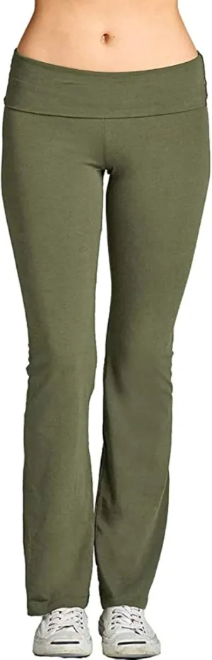 Flare Leg Yoga Pants with Pockets for Women High Waisted Bootcut Leggings Butt Lifting Athletic Leggings Long Trousers
