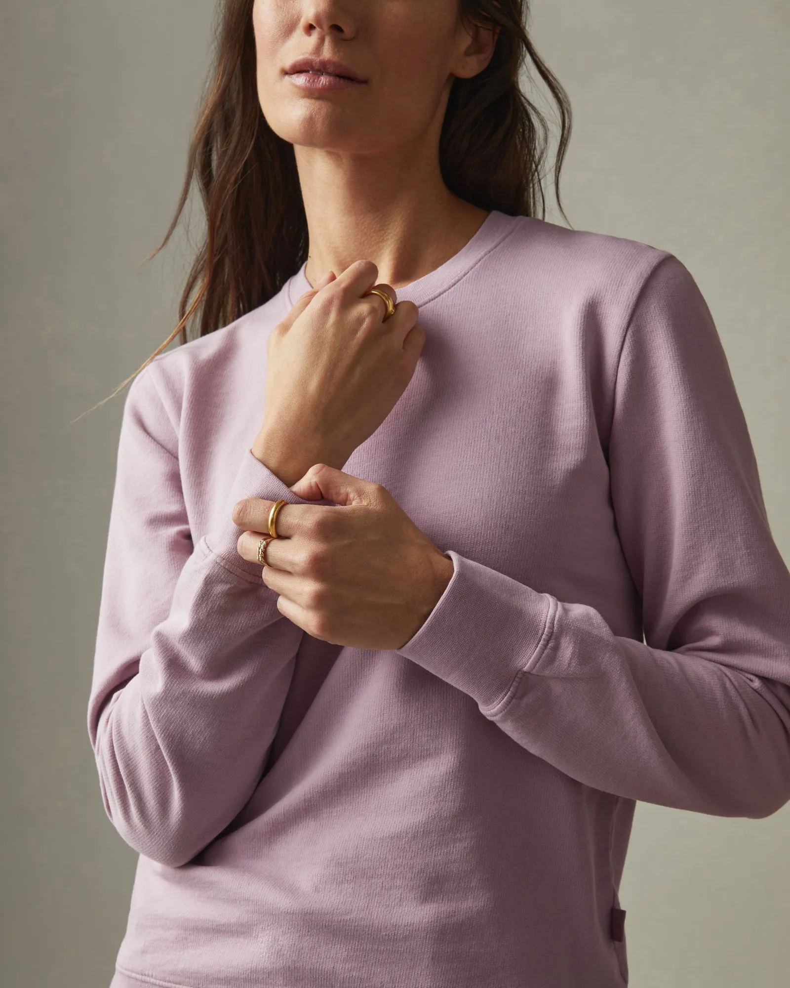 French Terry Crew Sweatshirt - Keepsake Lilac