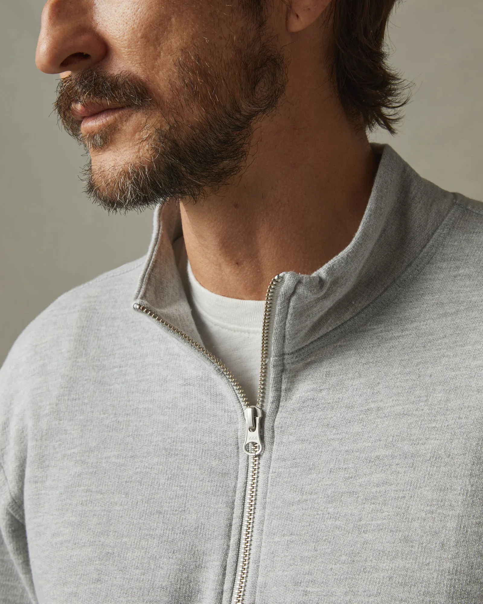 French Terry Half Zip - Ash Heather