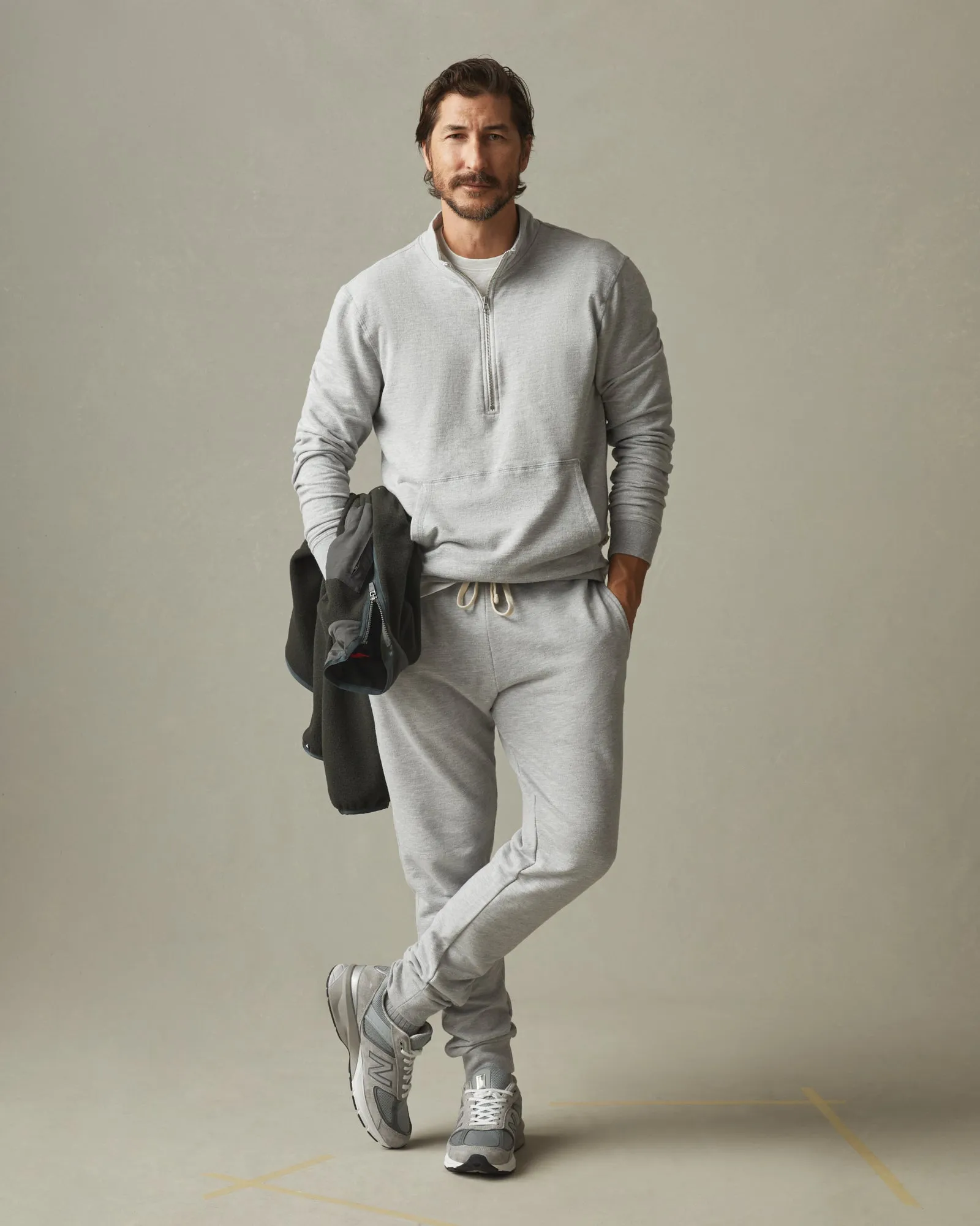 French Terry Half Zip - Ash Heather