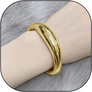 GIGB PBDK Chunky Gold Plated Bangle Bracelets for Women Irregular Silver Geometric Wide Thick Metal Cuff Bracelet Minimalist Statement Jewelry Gifts