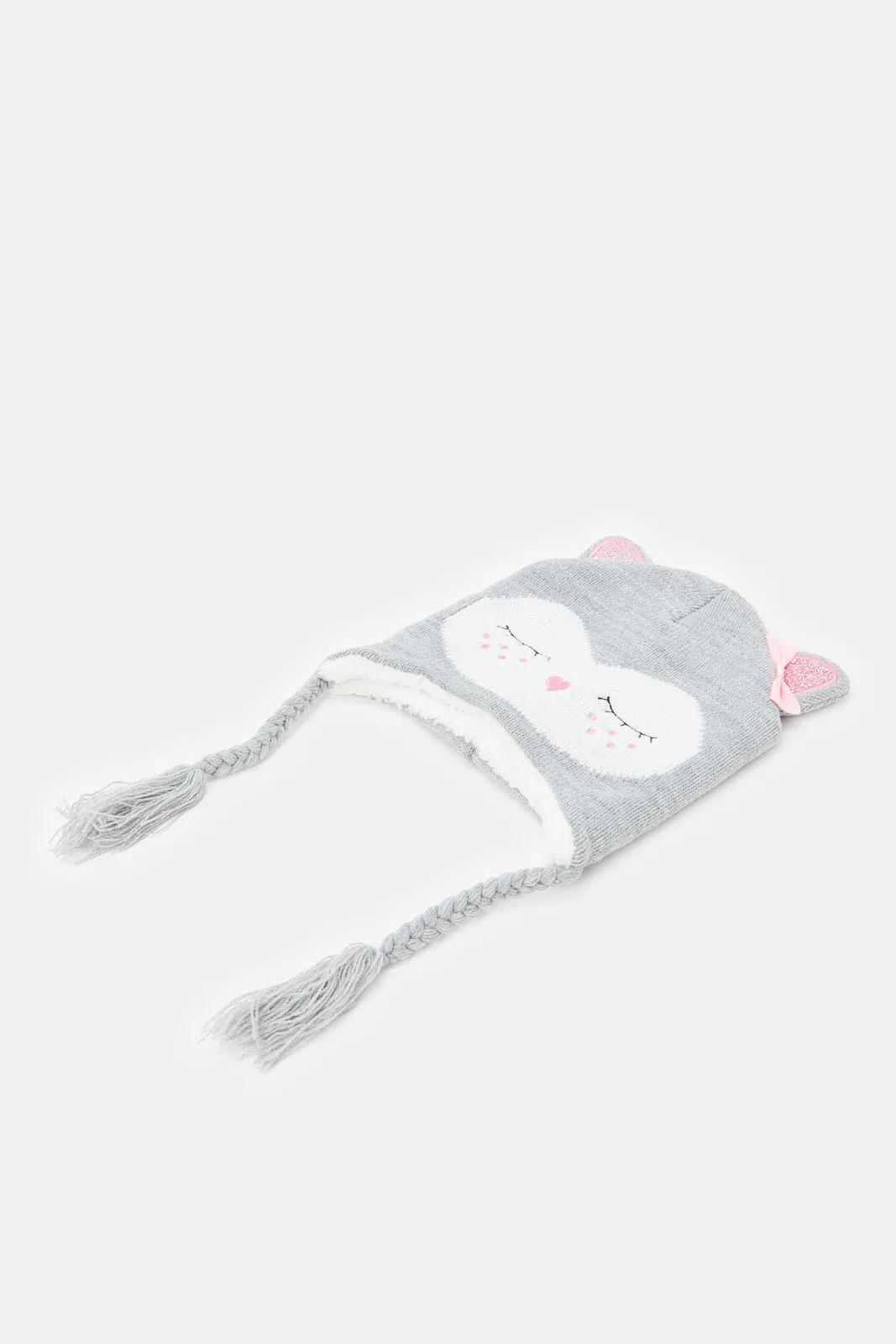 Girls Embellished Knitted Cap (1 Piece)