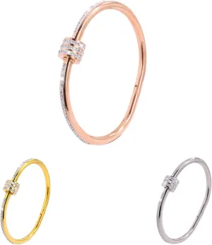 Gold Plated Stainless Steel Bangle Bracelet, Elegant Gold Bracelets for Women, Tiny Waist Oval Bangles Bracelets Gifts for Love