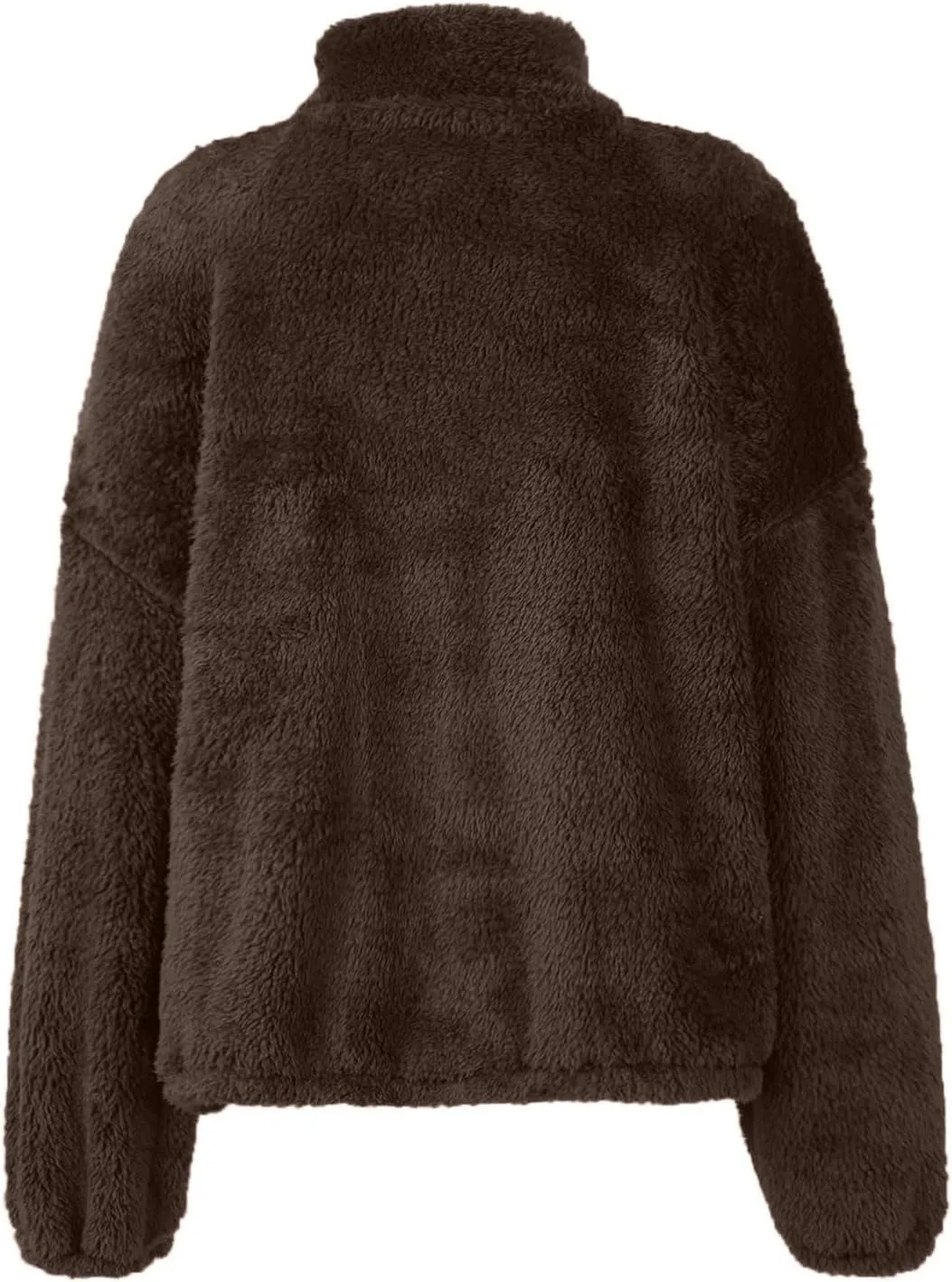 Half Zip Sweatshirt Women Fuzzy Pullover Fleece Sweatshirts Loose Fit Zipper Faux Fur Warm Clothes Winter Tops