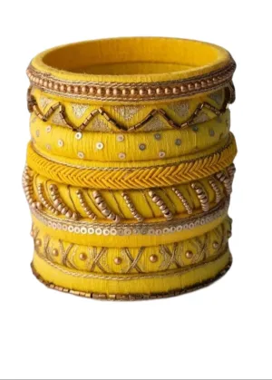 Handmade Bangle Bracelet By Aiman's Thread Bangles Personalized Gifts for her Jewelry For Bride(set of 8) (6 cm)