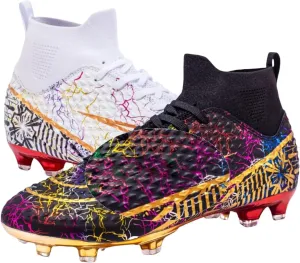 HESBITEUL Soccer Cleats for Mens Womens Youth FG Football Boots Outdoor Breathable Training Sneaker Shoes