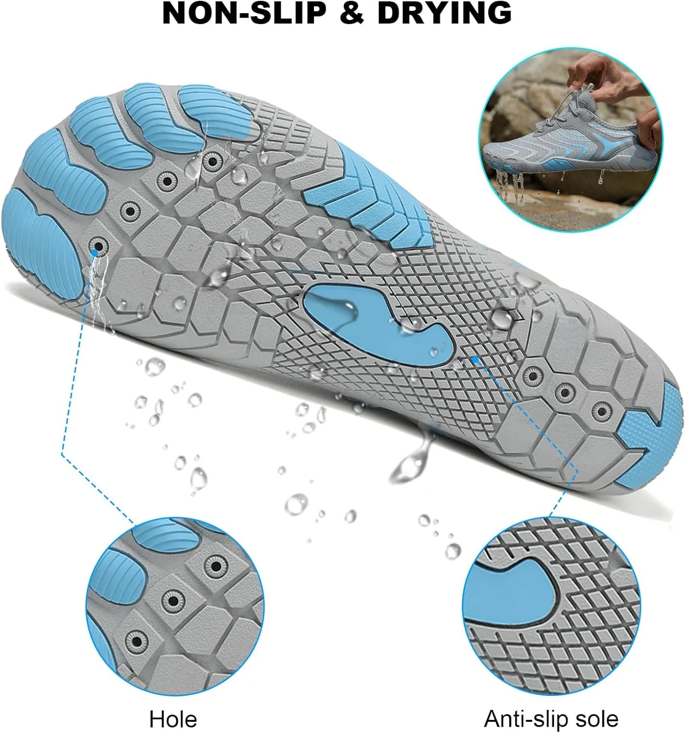 Hike Barefoot Shoes Women Men Pro Barefoot Shoes Healthy & Non-Slip Lightweight Breathable Sneakers Unisex Quick Dry Zero Drop Trail Running Shoe with Wide Toe Box Sneakers