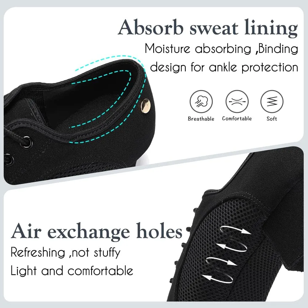 HIPPOSEUS Women Lace up Latin Dance Practice Shoes Closed Toe Men Ballroom Salsa Dance Training Shoes 2 inch Heel,Model 902