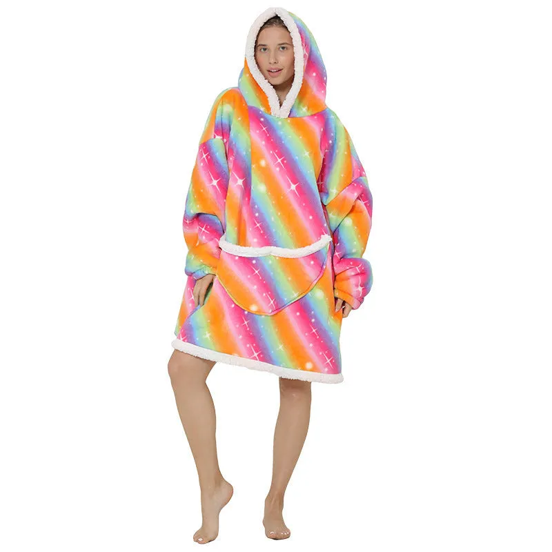 Hoodies Blankets Lazy Blanket Cashmere Hoodie Thermal Pajamas