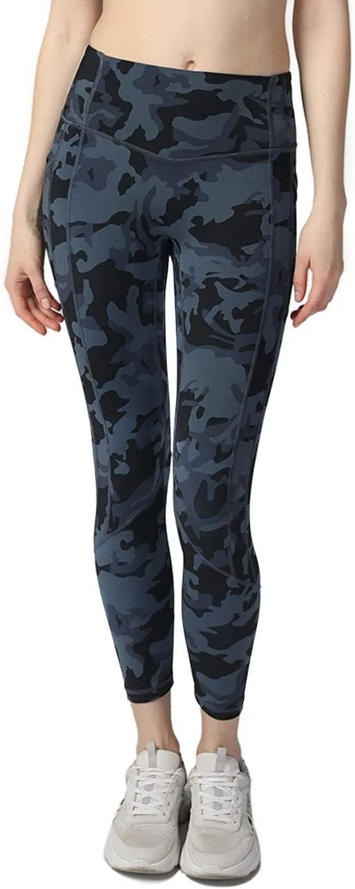 Hopgo Women's High Waisted Yoga Pants 7/8 Length Leggings with Pockets Tummy Control Workout Leggings