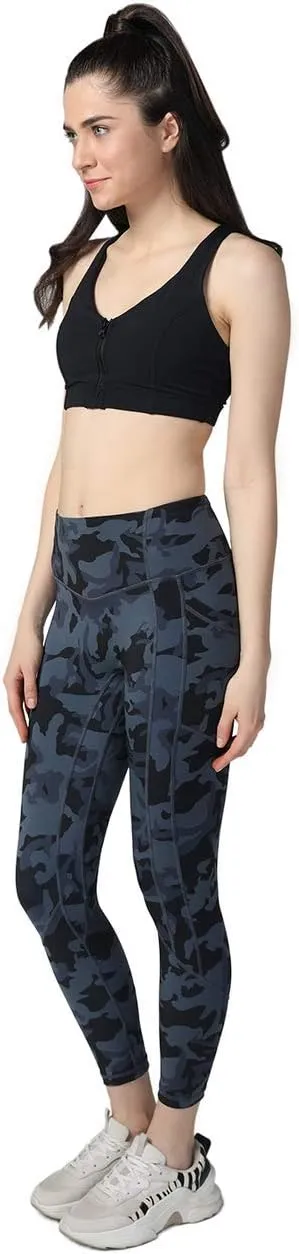 Hopgo Women's High Waisted Yoga Pants 7/8 Length Leggings with Pockets Tummy Control Workout Leggings