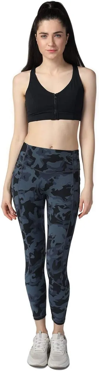 Hopgo Women's High Waisted Yoga Pants 7/8 Length Leggings with Pockets Tummy Control Workout Leggings