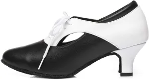 HROYL Women Ballroom Dance Shoes Lace-up Latin Salsa Practice Dance Shoes,YCL318