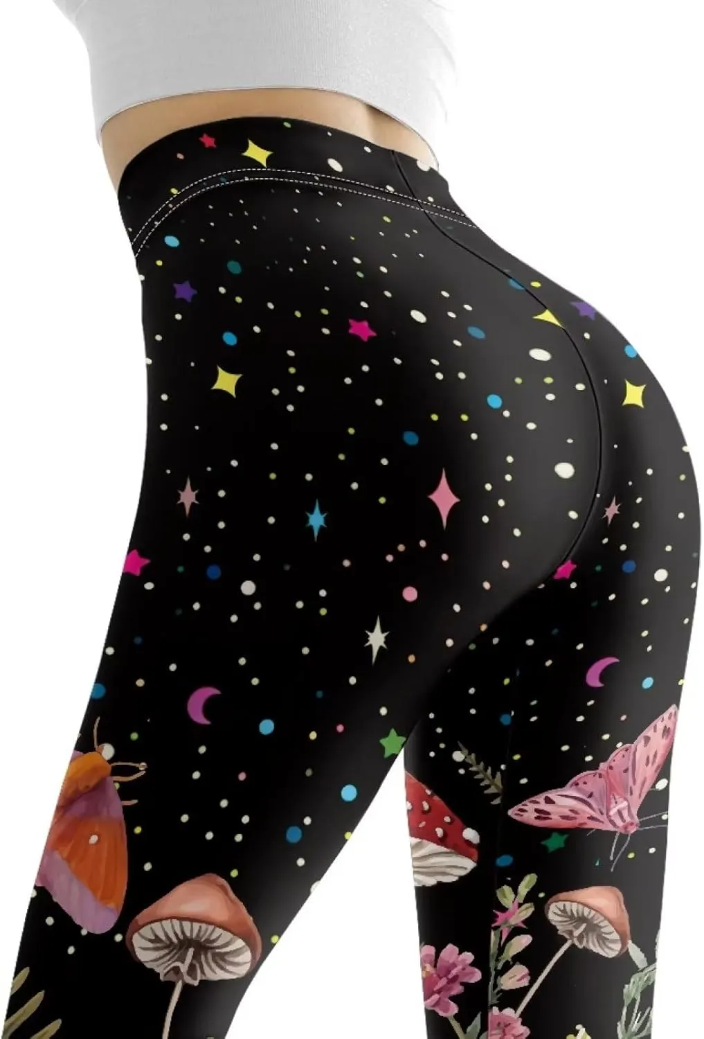 HUGS IDEA Fashion Womens Leggings High Waist Pants for Workout Yoga Jogging Sports Soft Stretch Leggings XS-3XL