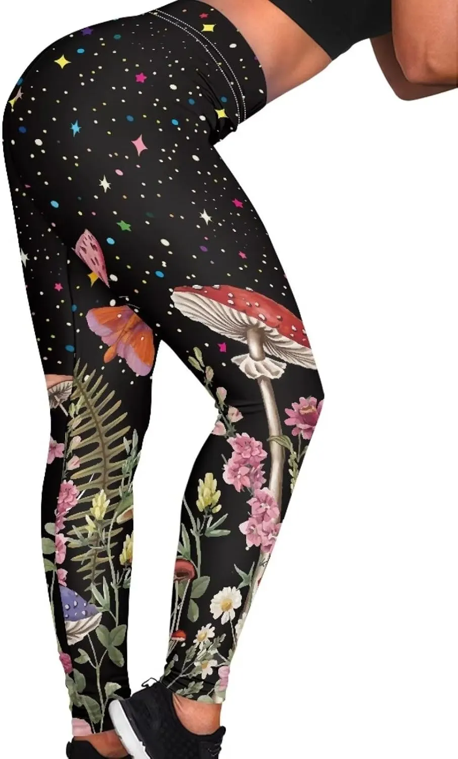 HUGS IDEA Fashion Womens Leggings High Waist Pants for Workout Yoga Jogging Sports Soft Stretch Leggings XS-3XL