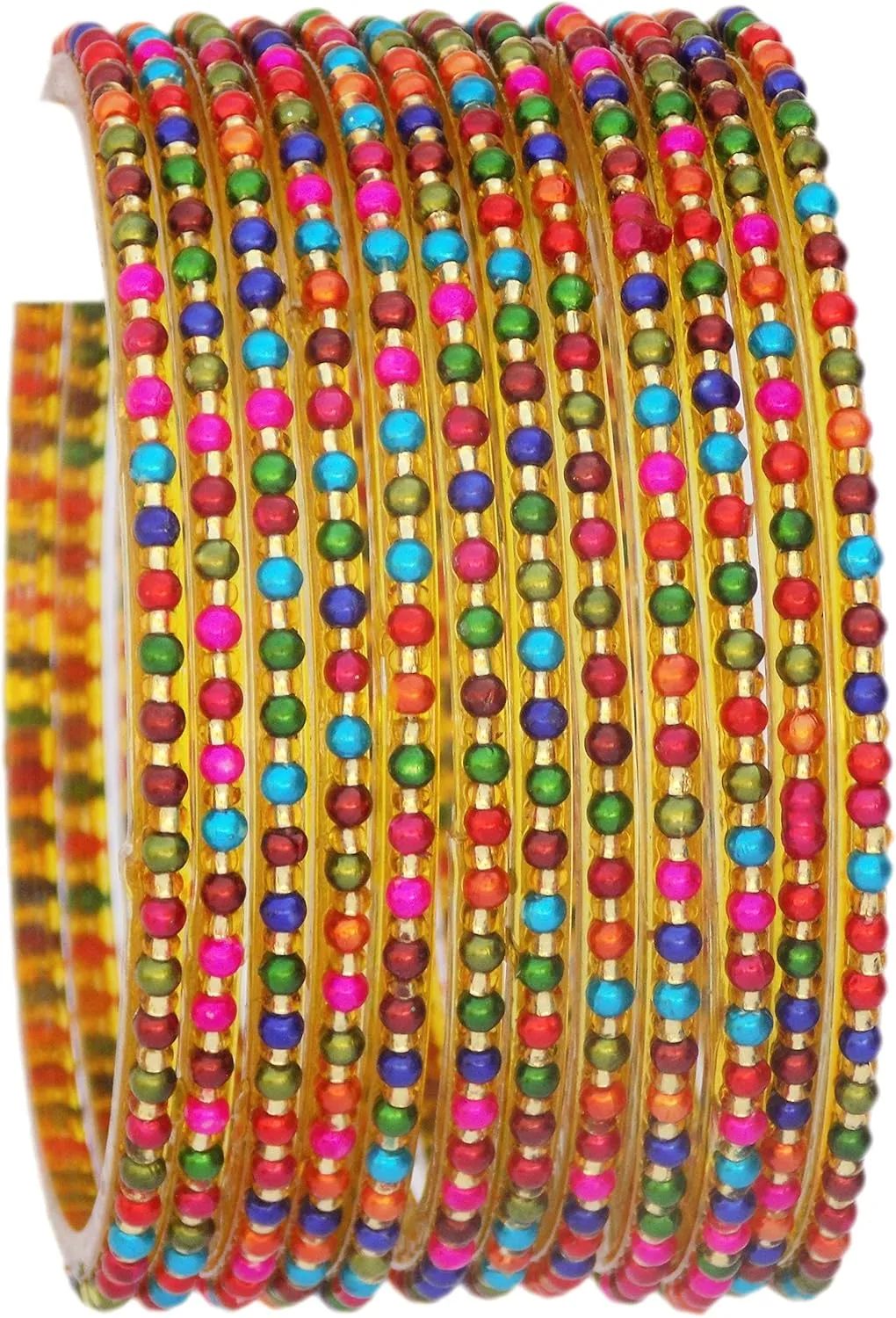 JD'Z COLLECTION Indian Bollywood Traditional Glass Bangles Set Churi Multi Color Bangle Bracelet For Women Jewelry Bangles