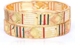 JD'Z COLLECTION Indian Meenakari Bangles Set Bangle For Womens Traditional Wedding Partywear Jewelry Bangle Bracelet