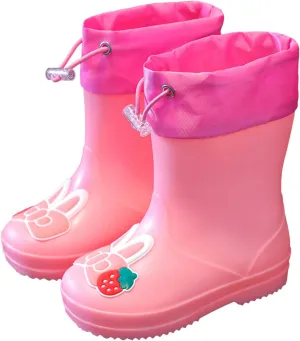 Kids Rain Boots for Girls Boys Waterproof Toddler Cute Cartoon Insulated Rubber Boots Kids Mud Boots Baby Boys' Shoes